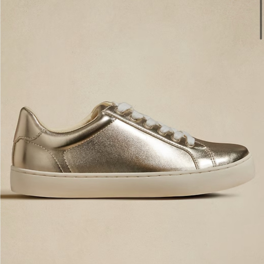 Banana Republic Metallic Pale Gold Sneakers